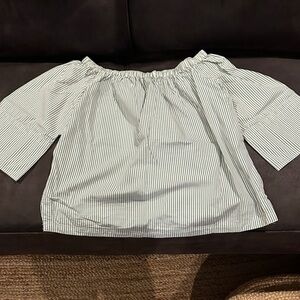 Elegant Off-Shoulder Striped Blouse